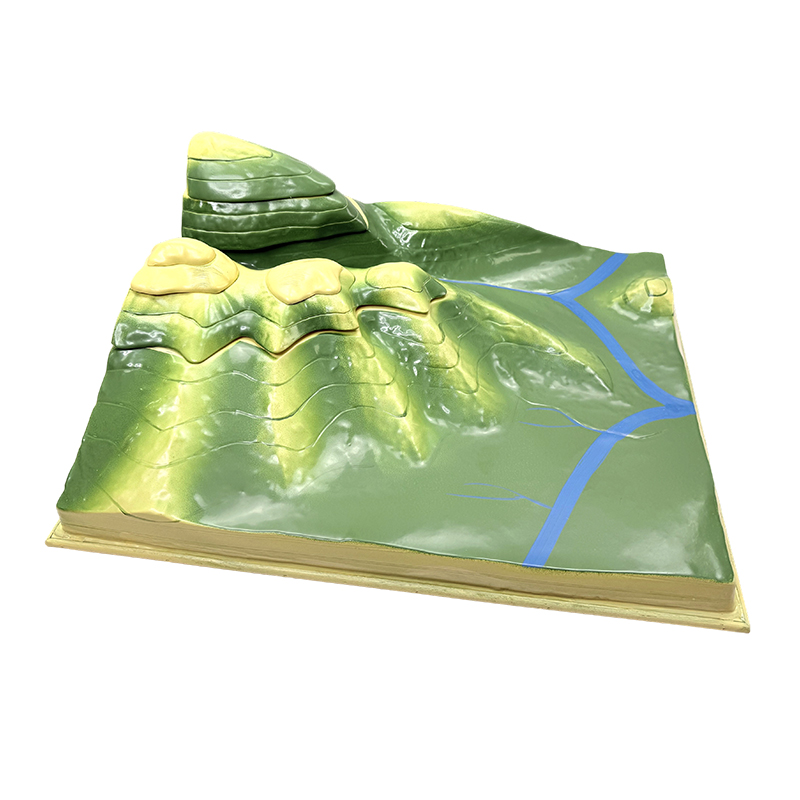Abnehmbares Konturlinienmodell der Sedimentgesteinslandschaft zum Geographielernen