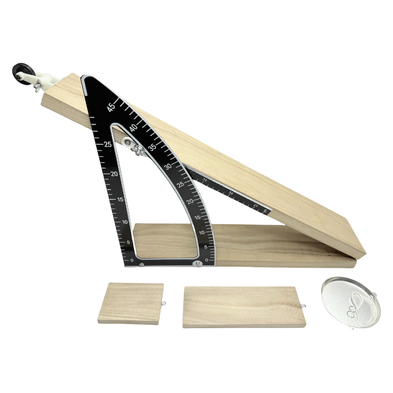Geneigter Reibungsmesser, Holzblock-Mechanik-Demonstrator mit Winkellineal, Lehrinstrumenten für physikalische Wissenschaften