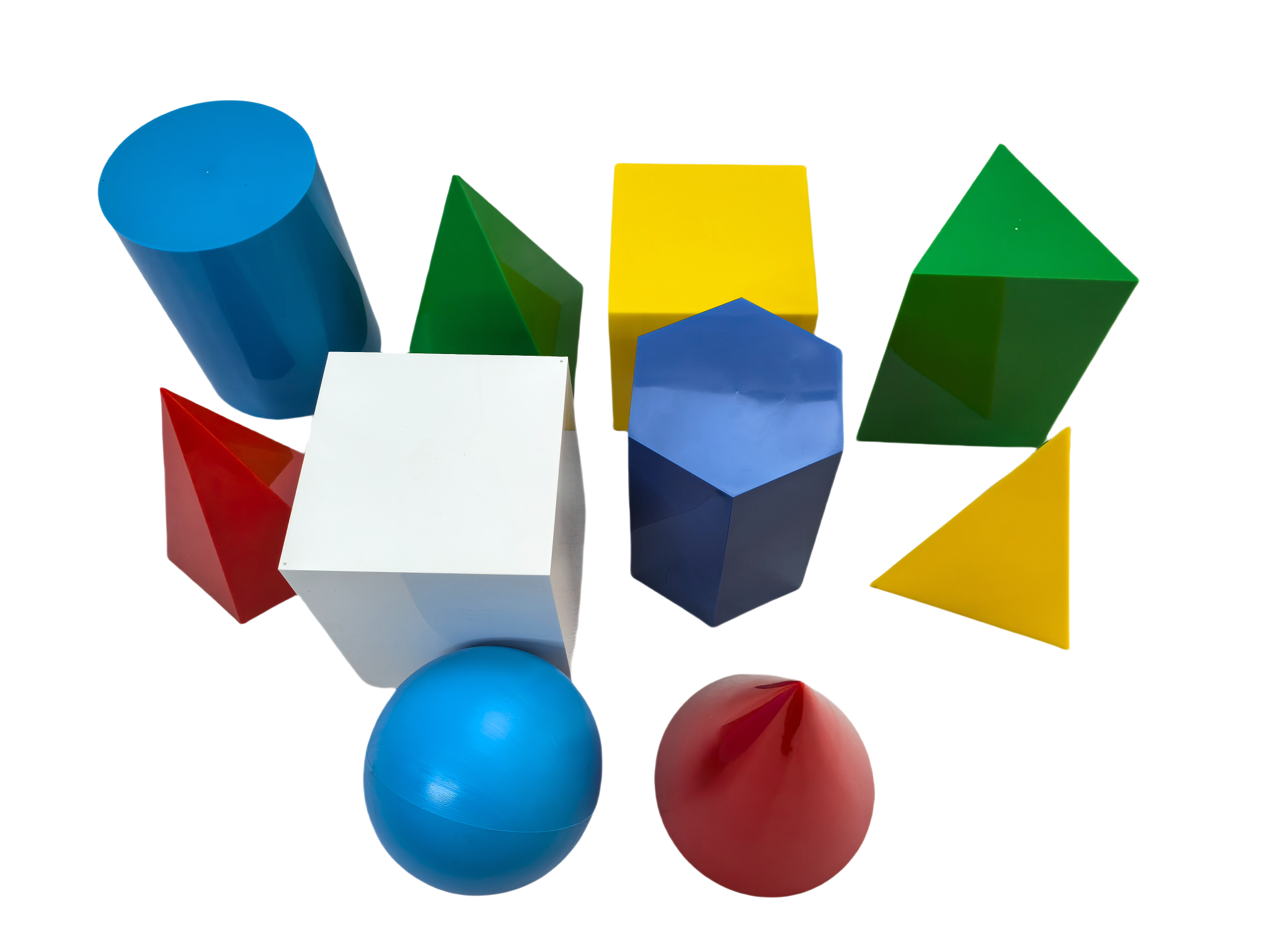 10-teiliges Kunststoff-Geometrie-Modell-Set, geometrische Volumenblöcke, Geometrie-Formen-Set