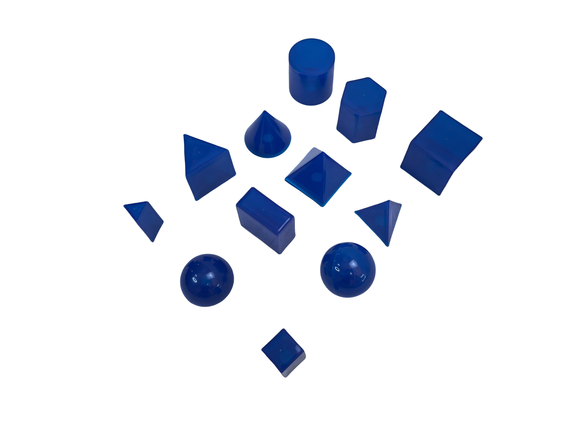 12-teiliges transparentes 3D-Geometrie-Volumenmodell-Set